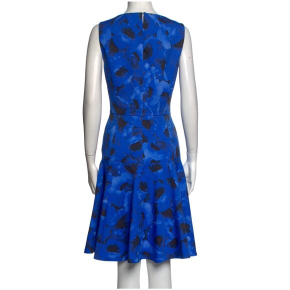$2,295 MICHAEL KORS COLLECTION Italy Blue Black Floral Designer Dress – Size 14 - Picture 11 of 16
